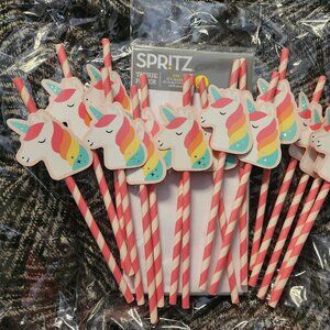 Unicorn Paper Straws with Tissue Paper